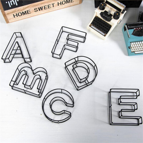 Clear Texture Alphabet Figurine Wrought Iron 3D Home Decor 2