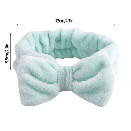 Bowknot Headband Solid Color Wide Plush Headband White 2