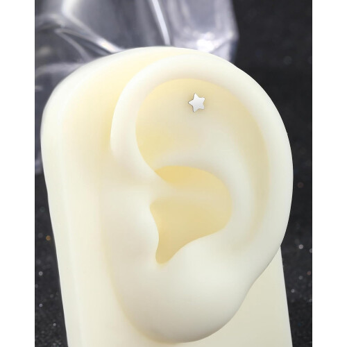 Titanium Cartilage Stud 16G Threadless Push-in Helix Tragus 2
