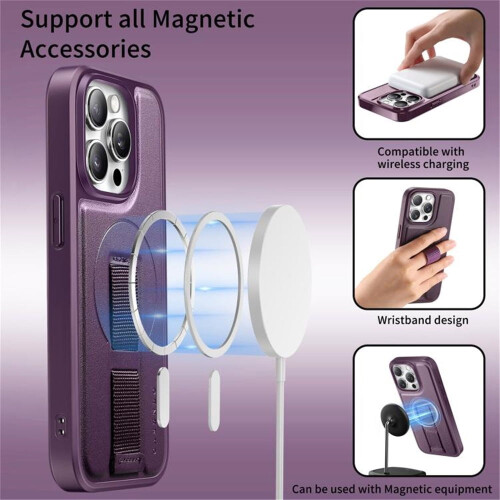 Purple MagSafe iPhone 14 Pro Max case with belt clip and 2