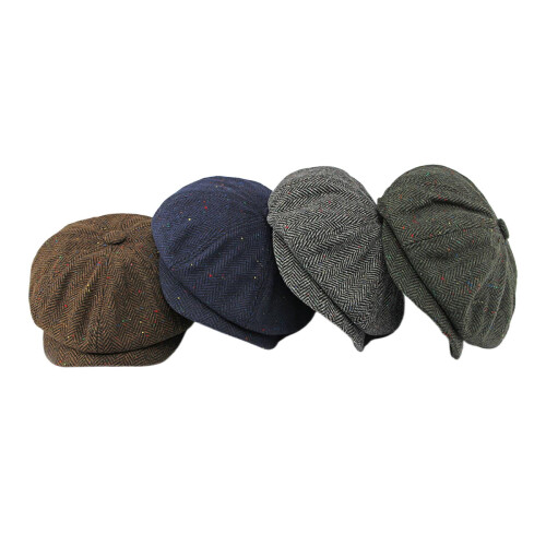 Retro Octagonal Beret Wool Hat for Men and Women 2