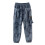 Boys Cargo Pants Wide Leg Straight Soft Trousers with 4