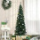 6ft Unlit Artificial Christmas Tree, Pencil Slim Xmas Tree with Solid Stand and Realistic Branches, Green 4