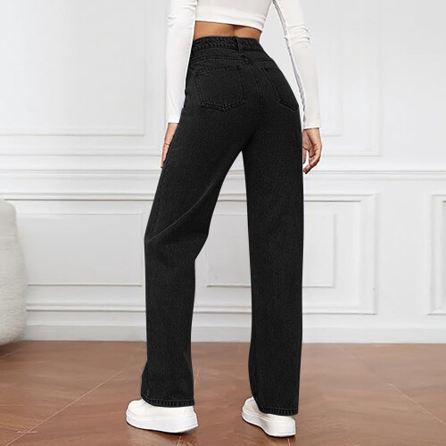 Women's High-Waisted Straight-Leg Jeans Stretchy 2