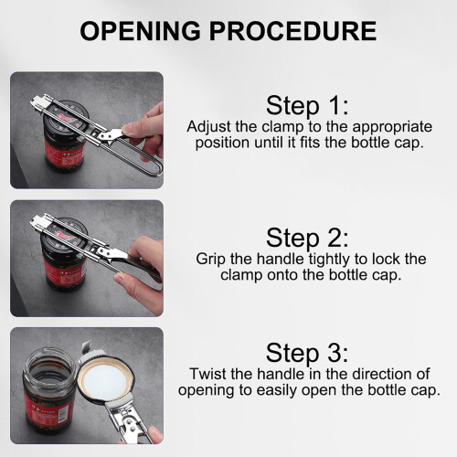 Stainless Steel Adjustable Jar Opener for Weak Hands 2