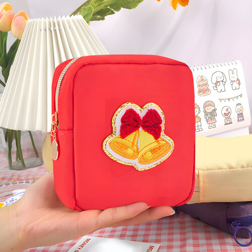 Preppy Patch Makeup Bag Waterproof Nylon Small Toiletry 1