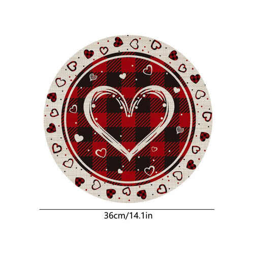 Heart-shaped linen placemat heat-insulating 1 piece 2