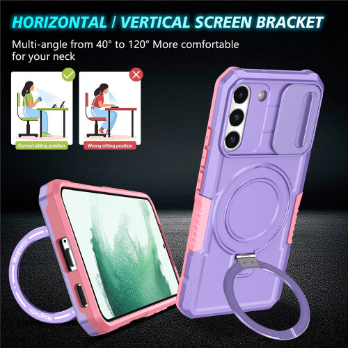 Purple Shockproof Case for Samsung Galaxy S22 Plus 6.6 inch 1