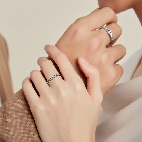 Princess and Knight Matching Ring Set S925 Sterling Silver 1