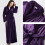 Women's Terry Cloth Robe Soft Plush Fluffy Long Purple 5