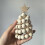Wooden Spiral Christmas Tree Ornament Rustic Beaded Boho 8