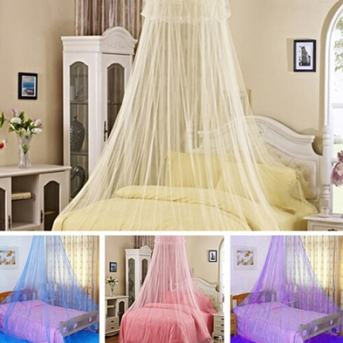 Lace Insect Bed Canopy Net Round Dome Mosquito Net Pink 1