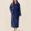 Women's Plush Zip-Up Bathrobe Warm Fluffy Housecoat with 6