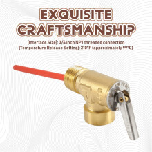 RV Water Heater Relief Valve, 210F Pressure Relief Valve for Hot Water Tanks with Extended Probe with 3/4" NPT Thread