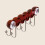 Coat Rack Wall Mount with Suction Cups 6 Hooks Red 2