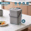 GEEZY GEEZY Hanging Kitchen Waste Bin 3L Over Door Compost Caddy Food Waste Trash Can Pot 4