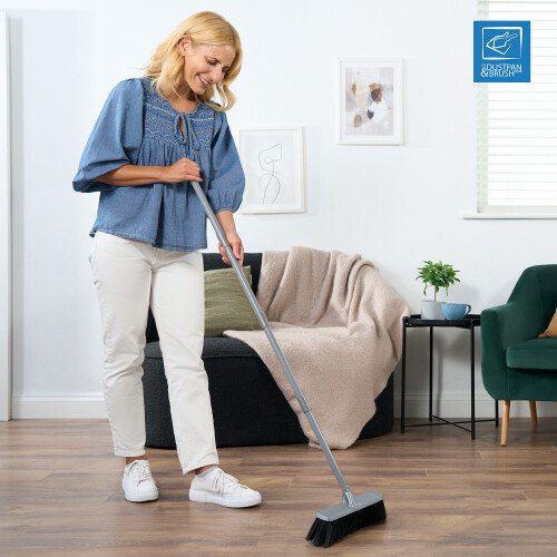 Soft Indoor Broom Sweeping Brush Long Handled Kitchen Wooden Floor 1