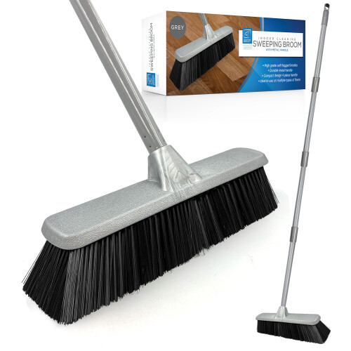 Soft Indoor Broom Sweeping Brush Long Handled Kitchen Wooden Floor