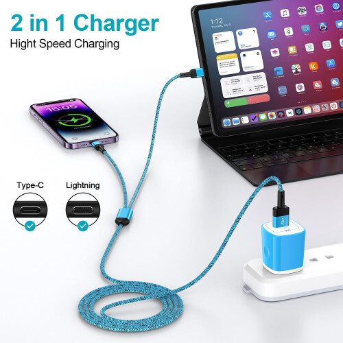 USB-C Charger Block and Cable Set 4FT 2-Pack 1