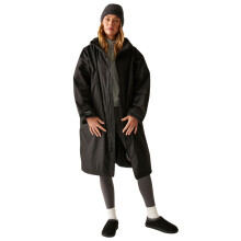 (XS/S, Black/Dark Grey) Regatta Outdoor Active Unisex Waterproof Zip Beach Surfing Changing Robe
