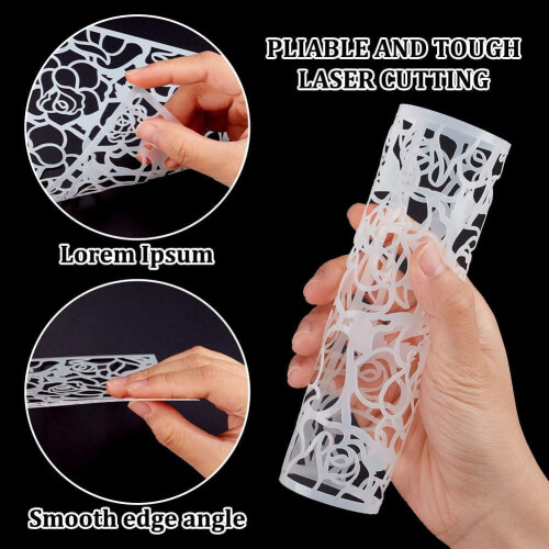 Rose Stencil Set Reusable Plastic 2 pcs 6x6 inch 2