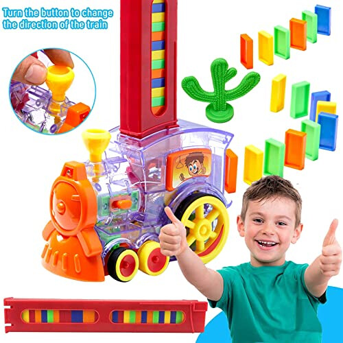 Domino Train Blocks Set with Lights and Sounds 160 Pieces 2