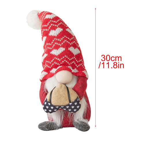 Red knitted Rudolph doll ornament pair 1