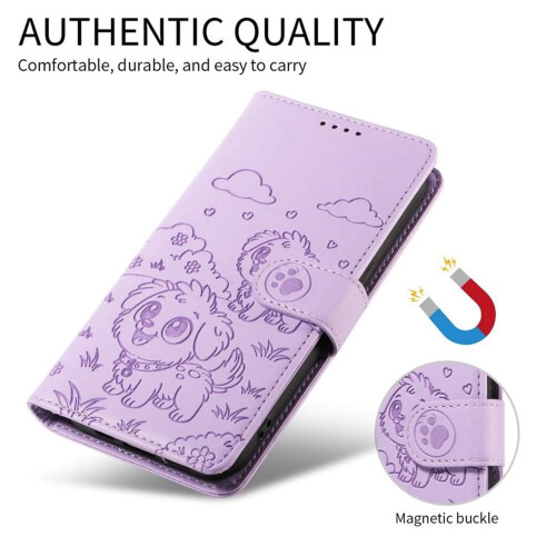 Purple Leather Flip Case for Galaxy S25 Edge 5G with RFID 2