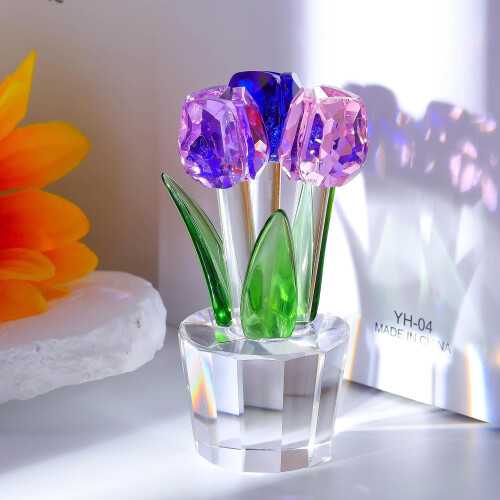 Crystal Tulip Figurine with Vase 1 Piece 1