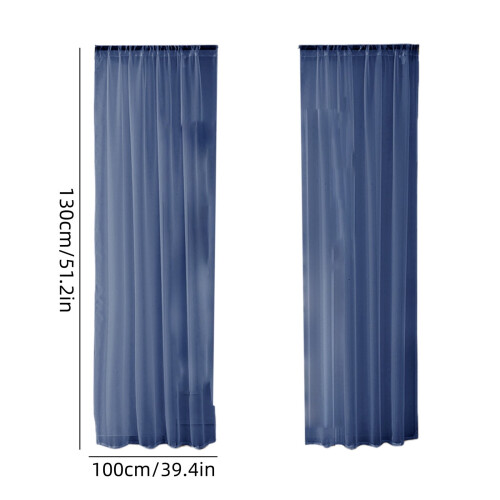 Solid Color Sheer Curtains Semi-Sheer Rod Pocket 2 Panels 2