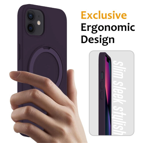 Magnetic Liquid Silicone Case for iPhone 11 Purple 1