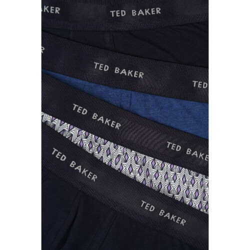 Ted Baker (S, Navy/Multicoloured) Ted Baker Mens Plain Boxer Shorts (Pack of 4) 2