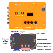ODV-GBS-C AIO OSSC Adapter Resolution Control RGBS/YPBPR/RGBHV to VGA/ Retro Game Console for PS1/2/3/N64 UK Plug