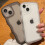 Clear Phone Case with Wave Border Design Purple for iPhone 2