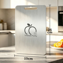 100% Pure Titanium Cutting Board, Double-Sided, Food-Grade Titanium Cutting Boards for the Kitchen, Dishwasher Safe Fruit and vegetables（25*15CM）