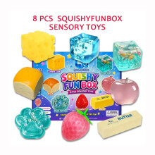 New 8pcs/Box Maltose-Filled Squishy Toy, Slow Rising Stress Relief Sensory Fidget Decompression Blind Box Gift