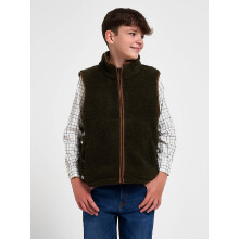 JACK PYKE Junior Sherpa Fleece Gilet Dark Olive L