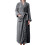 Women's Terry Cloth Flannel Bathrobe Grey Double Pockets 3