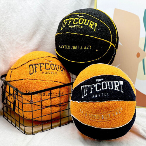 Basketball Plush Toy White Super Soft Embroidered 2