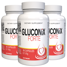 Gluconix Forte - 180 Kapseln - 3er Pack - Nahrungsergänzungsmittel mit 22 Vitaminen und Mineralstoffen