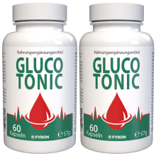 Gluco Tonic - 120 Kapseln - 2er Pack - Nahrungsergänzungsmittel mit 22 Vitaminen und Mineralstoffen