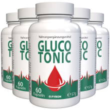 Gluco Tonic - 300 Kapseln - 5er Pack - Nahrungsergänzungsmittel mit 22 Vitaminen und Mineralstoffen