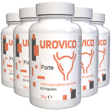 Urovico - 300 Kapseln - 5er Pack - Nahrungsergänzungsmittel mit L-Arginin, Maca und Ginseng