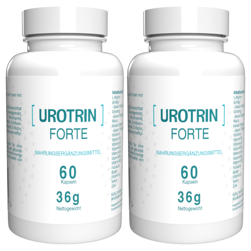 Urotrin Forte - 120 cápsulas - Pack de 2 - Complemento alimenticio con L-arginina, maca y ginseng