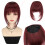 Wine Red Synthetic French Bangs Clip-On Extensions 2
