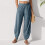 Women's Casual Cropped Pants Navy Blue Size S 2