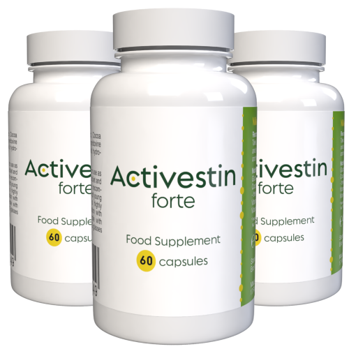 Activestin Forte - 180 cápsulas - Pack de 3 - Complemento alimenticio con glucomanano