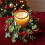 Christmas Candle Ring Wreath with Red Berries and Pine Cones 8