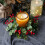 Christmas Candle Ring Wreath with Red Berries and Pine Cones 7