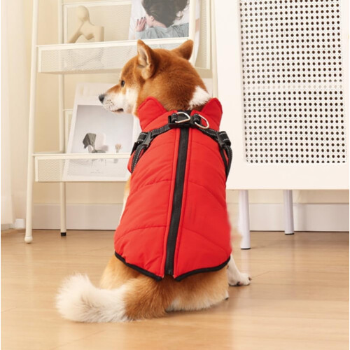 Waterproof Winter Dog Jacket with Harness 3-in-1 Windproof 1